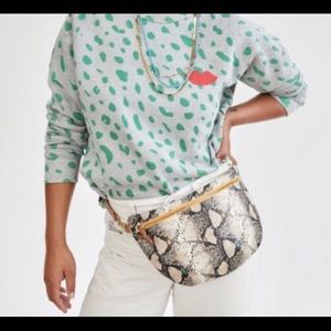 Clare V. grand Fanny snakeskin NWT